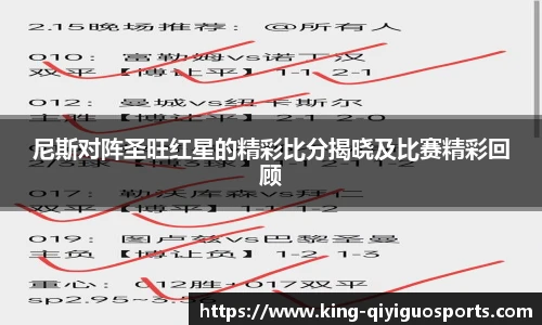 尼斯对阵圣旺红星的精彩比分揭晓及比赛精彩回顾